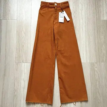 ZARA 오렌지 와이드 프린지 데님 XS
