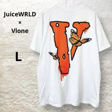 JuiceWRLD x Vlone 버터플라이 나비 백 프린트 화이트 L
