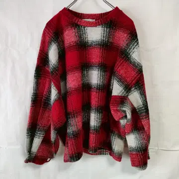 ZARA 자라 여성용 체크 무늬 니트 스웨터 빨간색 L