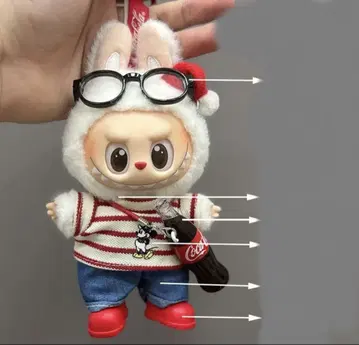 labubu 러브부 봉제 인형 옷 콜라 5세트 빨간색