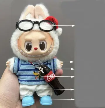 labubu 라부부 봉제 인형 옷 콜라 5세트 파랑