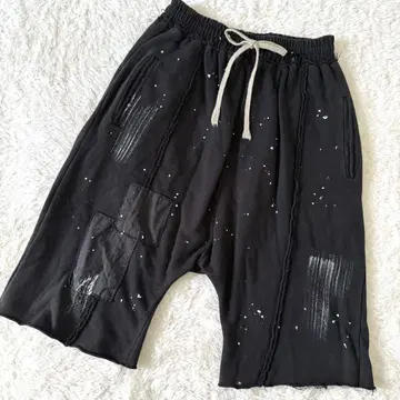 당케 schon 하프 팬츠 배기 페인트 블랙 F