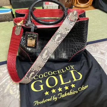 COCOCELUX GOLD 토트백 블랙/레드