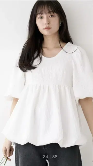 스타일보이스포 자카드 페플럼 블라우스