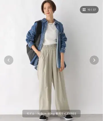렙심 슬랙스 와이드 개더 팬츠