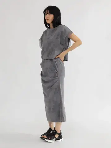 LASUD 레이어드 다이 다이 원피스