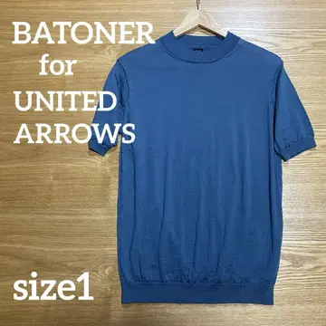 BATONER(바토너) 반팔 모크넥 니트 T