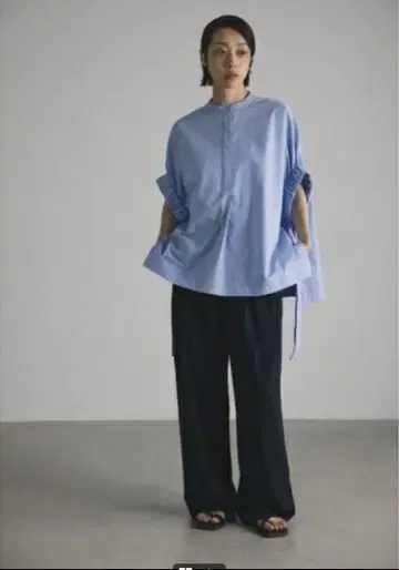 STYLEMIXER 개더 슬리브 박시 셔츠