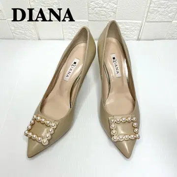 거의 미사용 DIANA 펌프스 핀힐 스틸레토 장식 펄