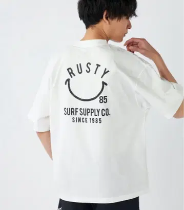 RUSTY 티셔츠 화이트 백 프린트 M