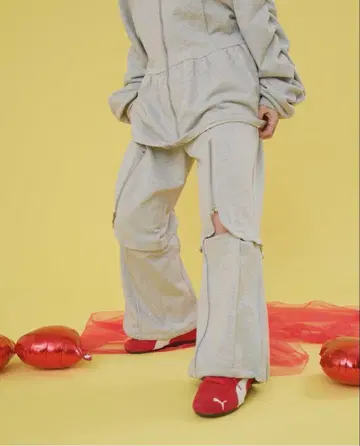 [ so.C.hu ] 소쿠추 멀티 웨이 지퍼 라인 스웨트 팬츠