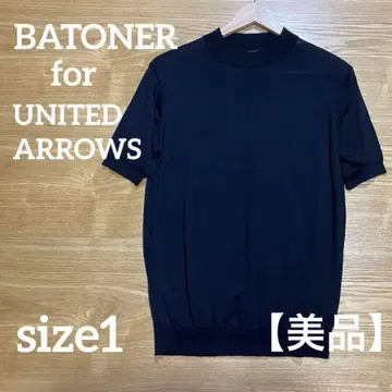 BATONER(바토너) 반팔 모크넥 니트 T