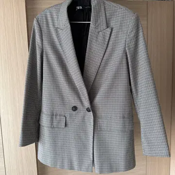 ZARA 체크 무늬 테일러드 자켓 XS