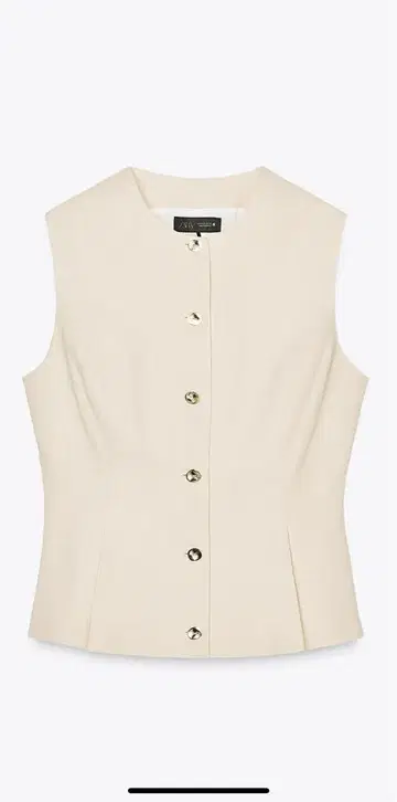 (택 포함 미사용) ZARA 린넨 다트 베스트 M