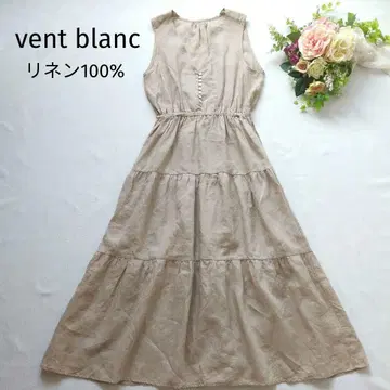 vent blanc 린넨 100% 티어드 롱 원피스 허리밴딩