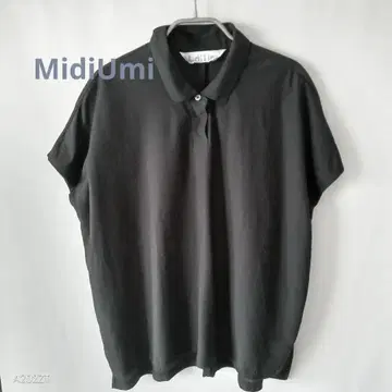 MidiUm 폴로 슬리브리스 풀오버 블랙