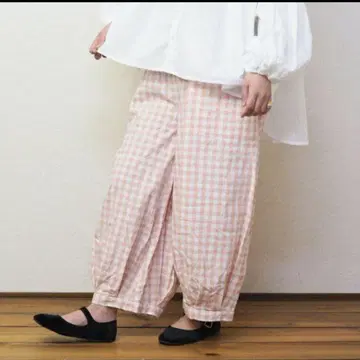 이스타이레 신상 완판 깅엄 체크 밑단 턱 팬츠