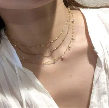 daughtersjewelry 초커 목걸이 골드 레이어드 2개