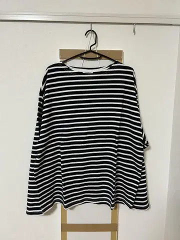 JUNRED 보더 롱T 긴팔 티셔츠