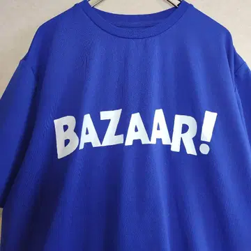 BAZAAR! 프린트 티셔츠 파란색 L 사이즈
