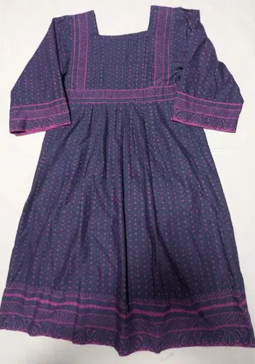 vintage marimekko MUIJA 패턴 스퀘어넥 올 패턴 원피스
