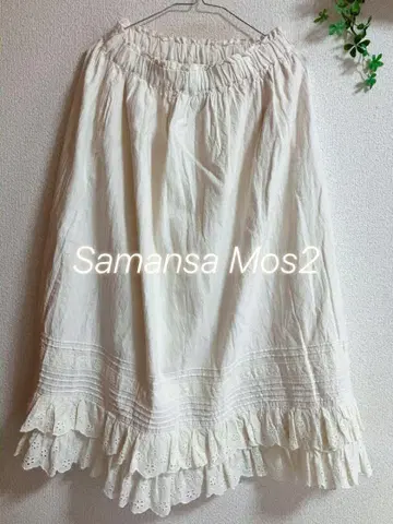 Samansa Mos2 밑단 스캘럽 랩스커트