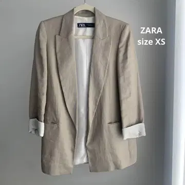 ZARA 베이지 린넨 자켓 XS