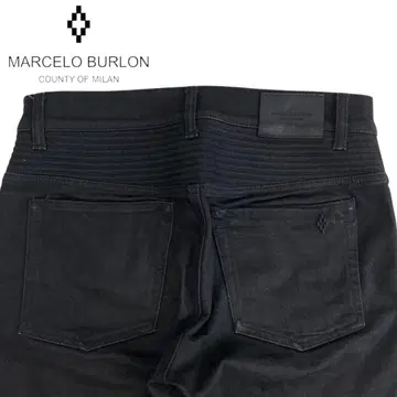 07M029 MARCELO BURLON 블랙 데님 스트레치 청바지