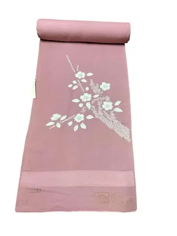 AY 옷감 핑크 시보리 옷감 하정네 연사 사용 순수 실크 기모노