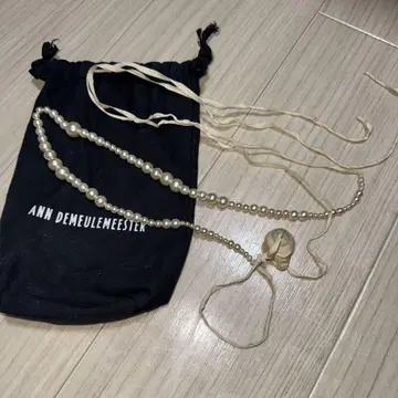 ANN DEMEULEMEESTER 스컬 펄 목걸이