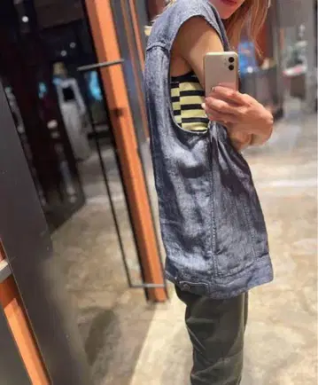 6(ROKU) ASA 데님 MOTIF VEST 데님 베스트