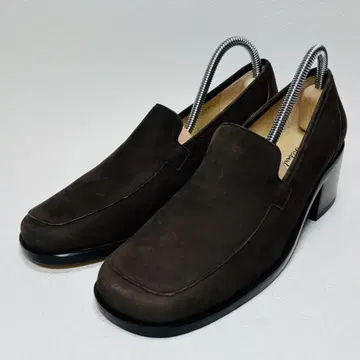 [미사용] 로베르 클레제리 22.5cm 스웨이드 천연 가죽 다크 브라운