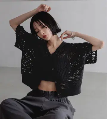 세일러 레이시 가디건 블랙