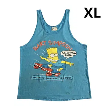 90년대 USA 심슨 BART 탱크탑 스카이블루 스케이트보드