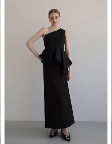 Acka jacquard one shoulder 원피스