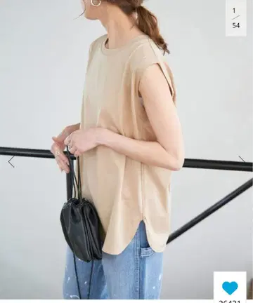 Spick&Span 파인 코튼 저지 슬리브리스 풀오버
