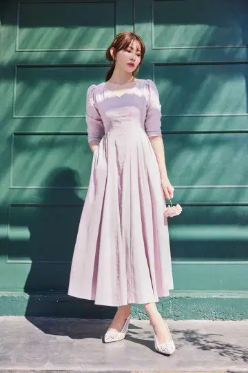 herlipto Voile Back Ribbon Long Dress