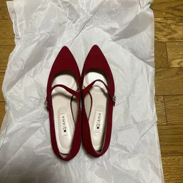 DIANA 레드 스틸레토 신발 24.5 새상품 빨간색