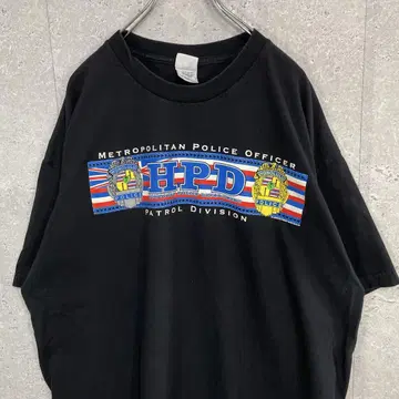 알스타일 어패럴 HPD 호놀룰루 경찰 양면 프린트 티셔츠 2XL