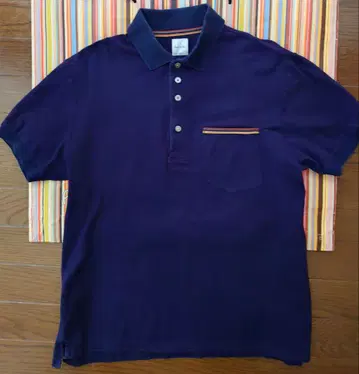Paul Smith 현행 택 아티스트 스트라이프 네이비 피케 셔츠
