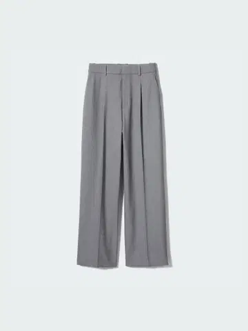 UNIQLO 턱 와이드 팬츠 그레이 M 여성용