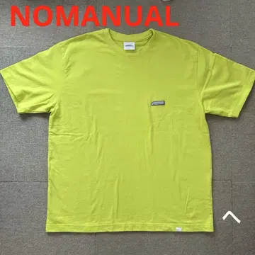 NOMANUAL 노매뉴얼 형광색 반팔 티셔츠 백 프린트 한국