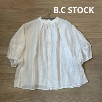 B.C STOCK 프렌치 린넨 2way 블라우스 화이트