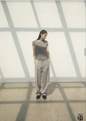 ohotoro Pot Tapered Slacks khaki gray