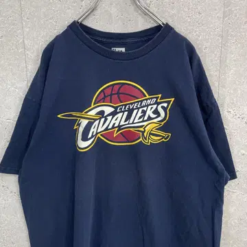 NBA 캐벌리어스 팀 로고 프린트 티셔츠 네이비 2XL