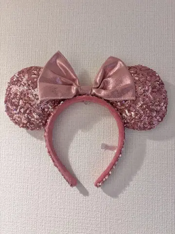 디즈니 스팽글 머리띠 핑크 미니 Disney