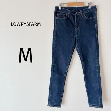 로리즈팜 스키니 데님 미 실루엣 캐주얼 블루 M