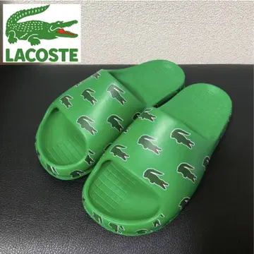 LACOSTE 인기 컬러 악어 패턴 총 로고 SERVE SLIDE 샌들