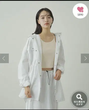 가격 인하 earthy 발수 후디 블루종 화이트 후드 있음