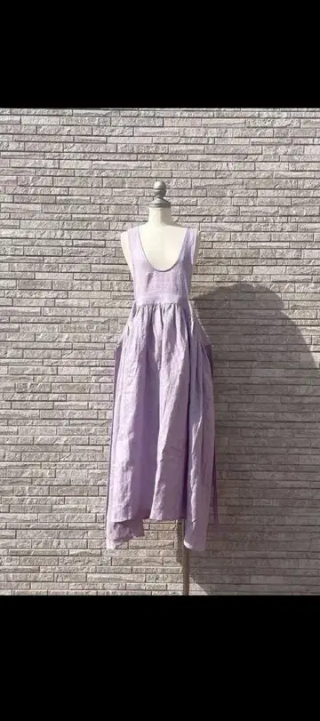 사만사 모스모스 타치카와 한정 에이프런 원피스 라벤더